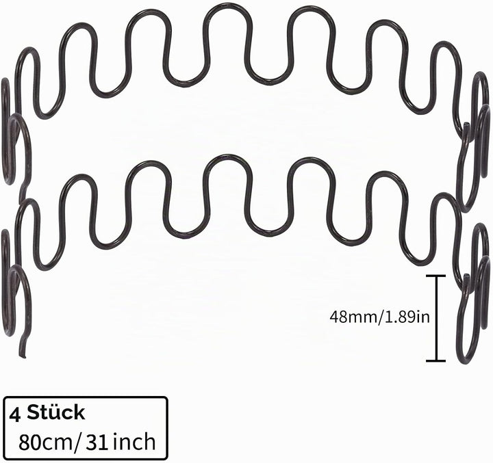 Carkio Ersatz-Federn für Sofa, 4 Stück, 31in (78.74 cm) Feder mit 16 Stück S-Clips, 4,0 Draht-Durchm