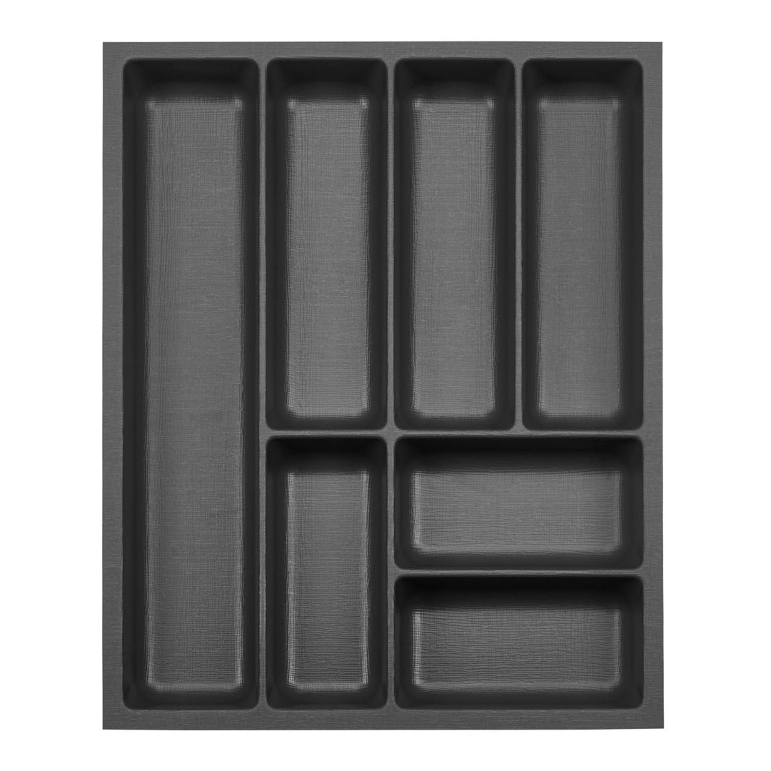 ORGA-BOX 3 Besteckeinsatz Tiefe: 473 x Breite: 391 mm anthrazit mit Canvas Struktur für 50er Schubla