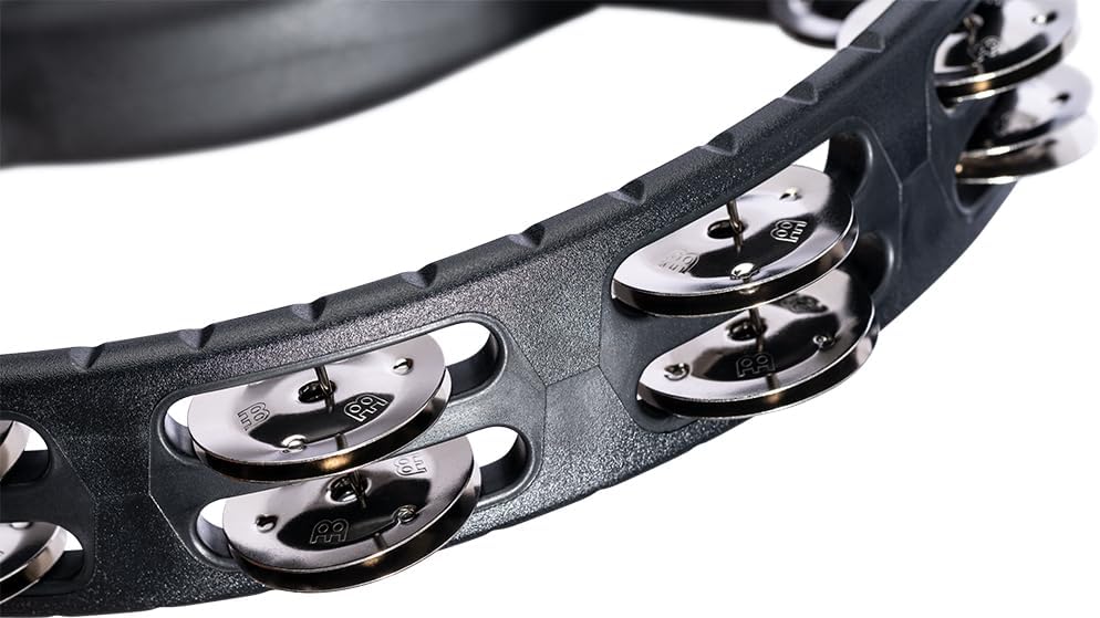 Meinl Percussion HTMT1BK Tambourine (ABS-Plastik) mit vernickelten Stahlschellen (2-reihig) Handmode