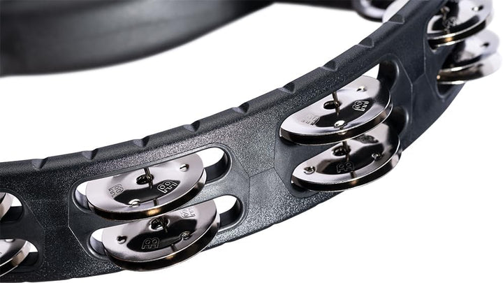 Meinl Percussion HTMT1BK Tambourine (ABS-Plastik) mit vernickelten Stahlschellen (2-reihig) Handmode