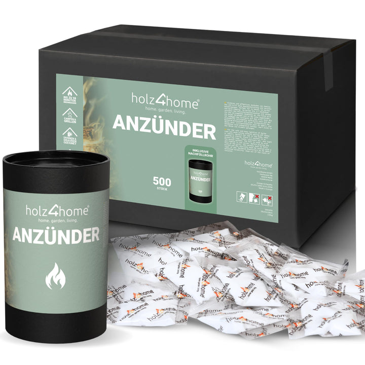 holz4home® Anzündtüten 500 Stück Grillanzünder Kaminanzünder Anzünder I Ofenanzünder Kaminofenanzünd