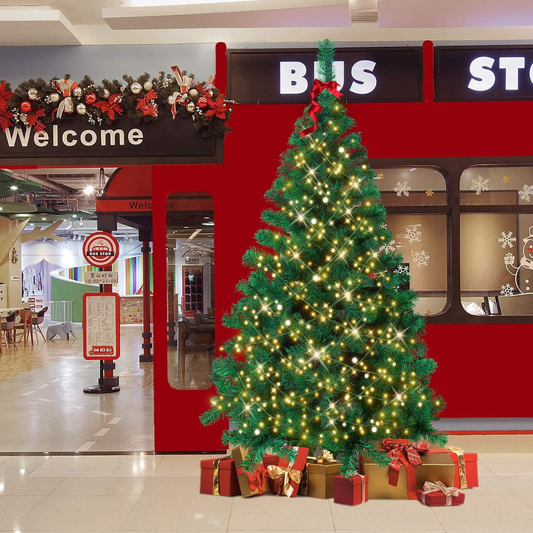 HENGMEI 240cm PVC Weihnachtsbaum Tannenbaum Christbaum Grün künstlicher mit Metallständer ca. 880 Sp