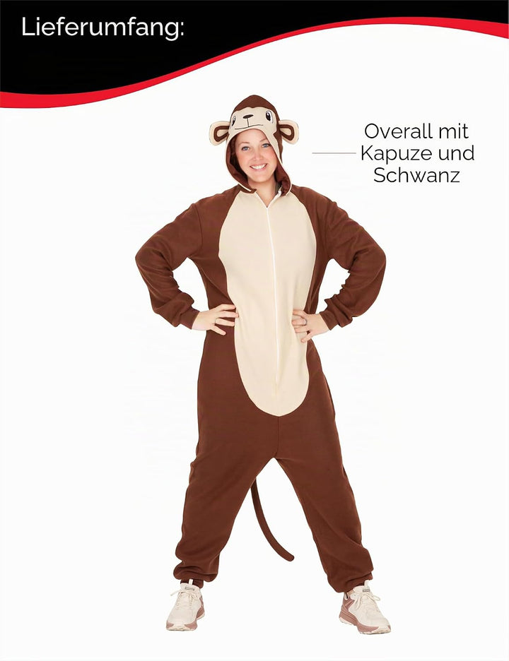 Rubies Overall für Erwachsene, Herren und Damen, Jumpsuit mit Kapuze und Schwanz, Kostüme für Karnev