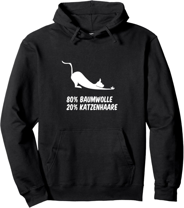 Baumwolle Katzenhaare Katze Katzenspuren Damen und Herren Pullover Hoodie