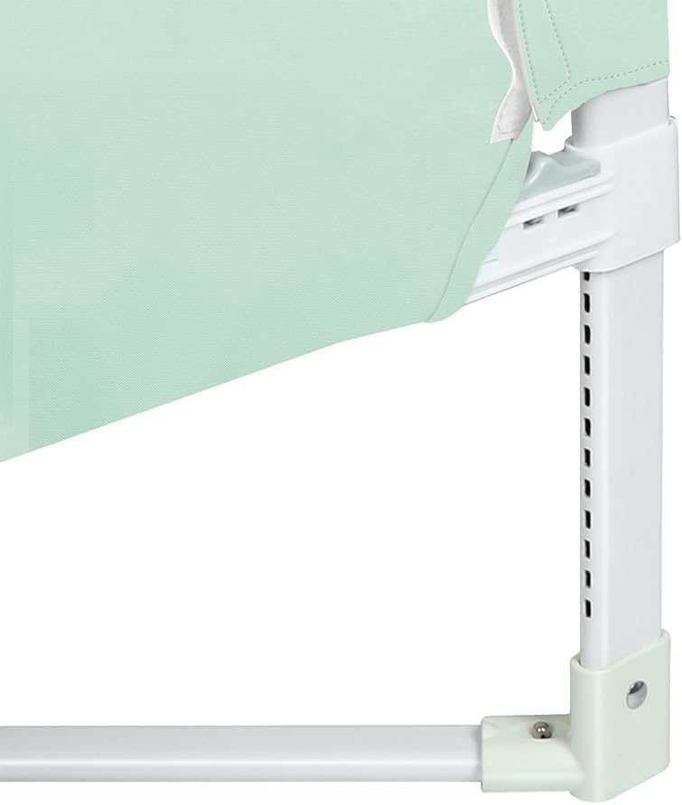 Bettschutzgitter mit Verstellbarer Gurte,Rausfallschutz Bett 180° faltbar für Boxspringbett, Bettgit