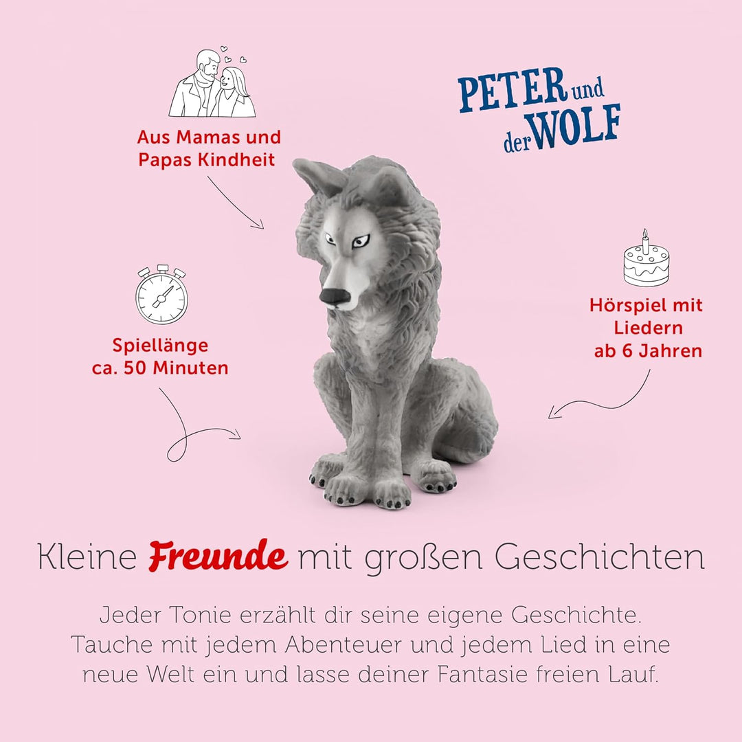 tonies Hörfigur für Toniebox, Peter und der Wolf, Hörspiel mit Musik für Kinder ab 6 Jahren, Spielze