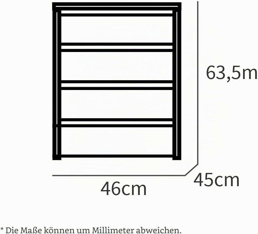 Muebles Pitarch | Kommode 4 Schubladen, Cambrian Eiche, 63,5x46x45 cm (Höhe x Breite x Tiefe), Kolle