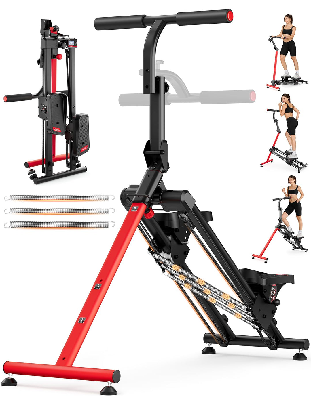 YOLEO Einstellbarer Widerstand Stair Stepper für Zuhause, Klappbarer Stepper mit 3 Trainingsmodi, Co