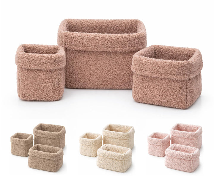 Aufbewahrungskorb Wickeltisch Baby, Körbchen Set 3 Stück, Organizer Wickelkommode, Utensilo Aufbewah