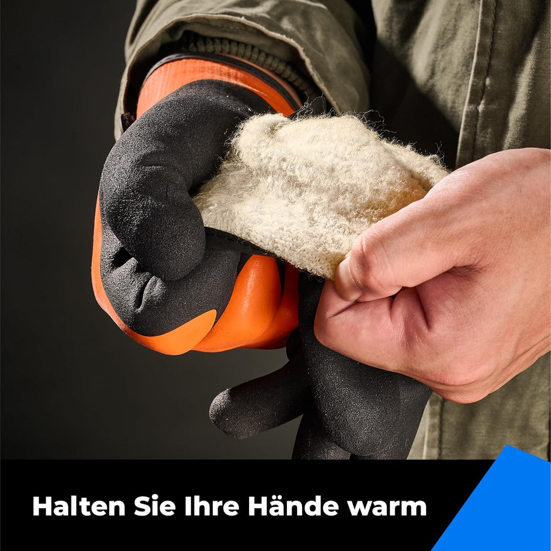 100% Waaserdichte Arbeitshandschuhe für Herren und Damen, 3 Paare, Arbeitshandschuhe Winter für kalt