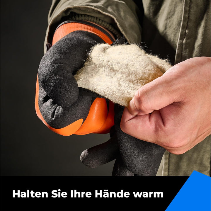 100% Waaserdichte Arbeitshandschuhe für Herren und Damen, 3 Paare, Arbeitshandschuhe Winter für kalt