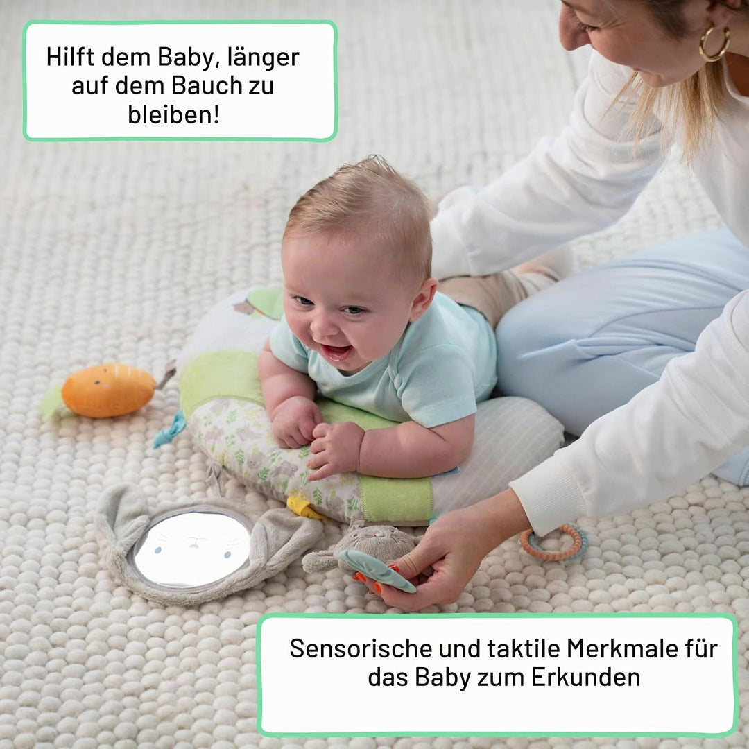 Ingenuity Cosy Prop Sylvi Bauchlage-Kissen, Multisensorisch, 4 abnehmbare Spielzeuge, 0+M - Plüschha