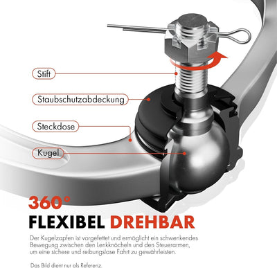 Frankberg 2x Querlenker Radaufhängung Vorne Oben Kompatibel mit 159 Brera Spider 939 1.8L-3.2L 2005-