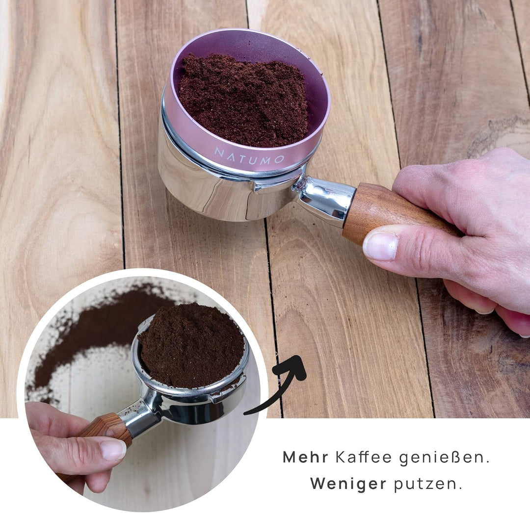 NATUMO – Siebträger Dosierring, Barista Zubehör, magnetischer Siebträger Trichter, Coffe Dosing Funn