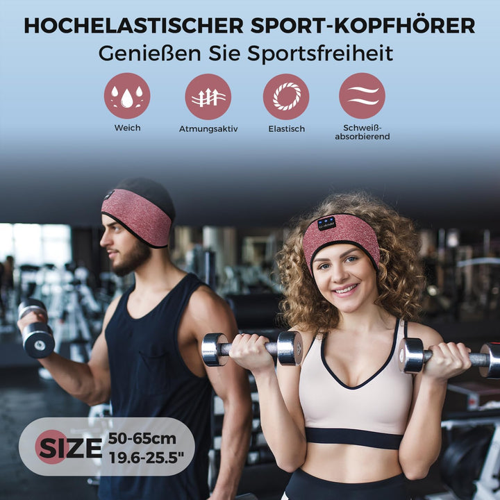 LC-dolida Schlafkopfhörer Bluetooth, LC-dolida Schlaf Kopfhörer zum Schlafen Bluetooth Sport Stirnba