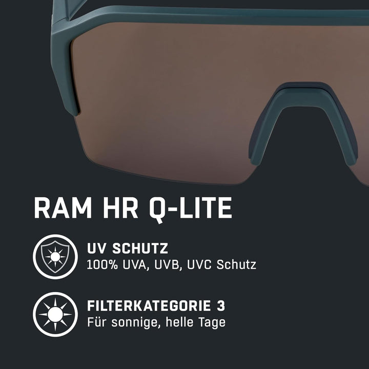 ALPINA RAM HR Q-LITE V - Verspiegelte, Kontrastverstärkende & Beschlagfreie Sport- & Fahrradbrille M