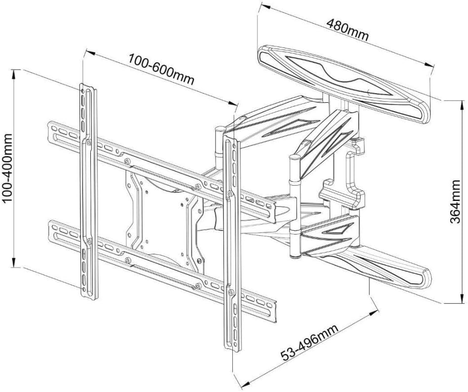 Slim Support Lcd/Led 40-80" Black 40"-80" fino a 496 mm Schwarz, 40"-80" fino a 496 mm Schwarz