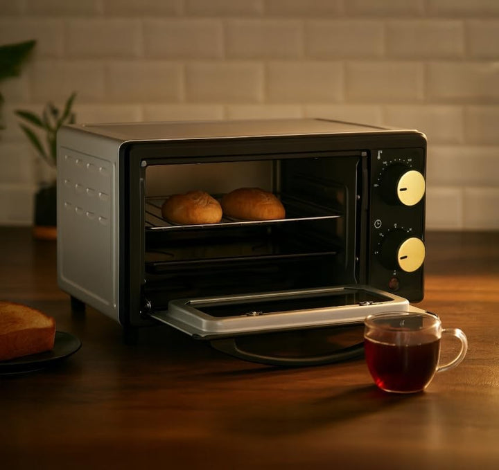 KALORIK Mini-Backofen OT2015CO, 10L Kapazität, Schwarz mit Kupferakzenten, 800W, Energiesparend mit