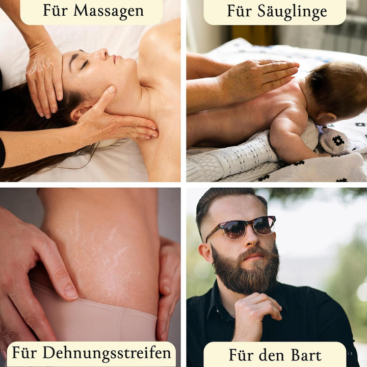 Mandelöl Bio Kaltgepresst I Für Haare, Gesicht, Körper, Haut I Mandelöl baby I 100% rein und nachhal