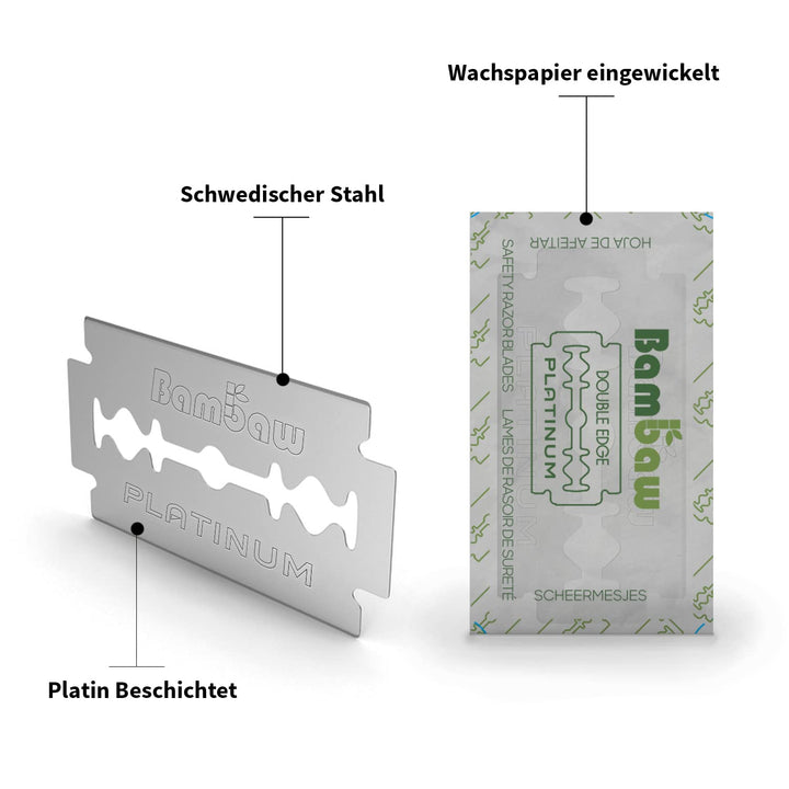 Rasierhobel Klingen | 100 universale Rasierklinge - Vorrat für 18 bis 24 Monate | Damen & Herren für