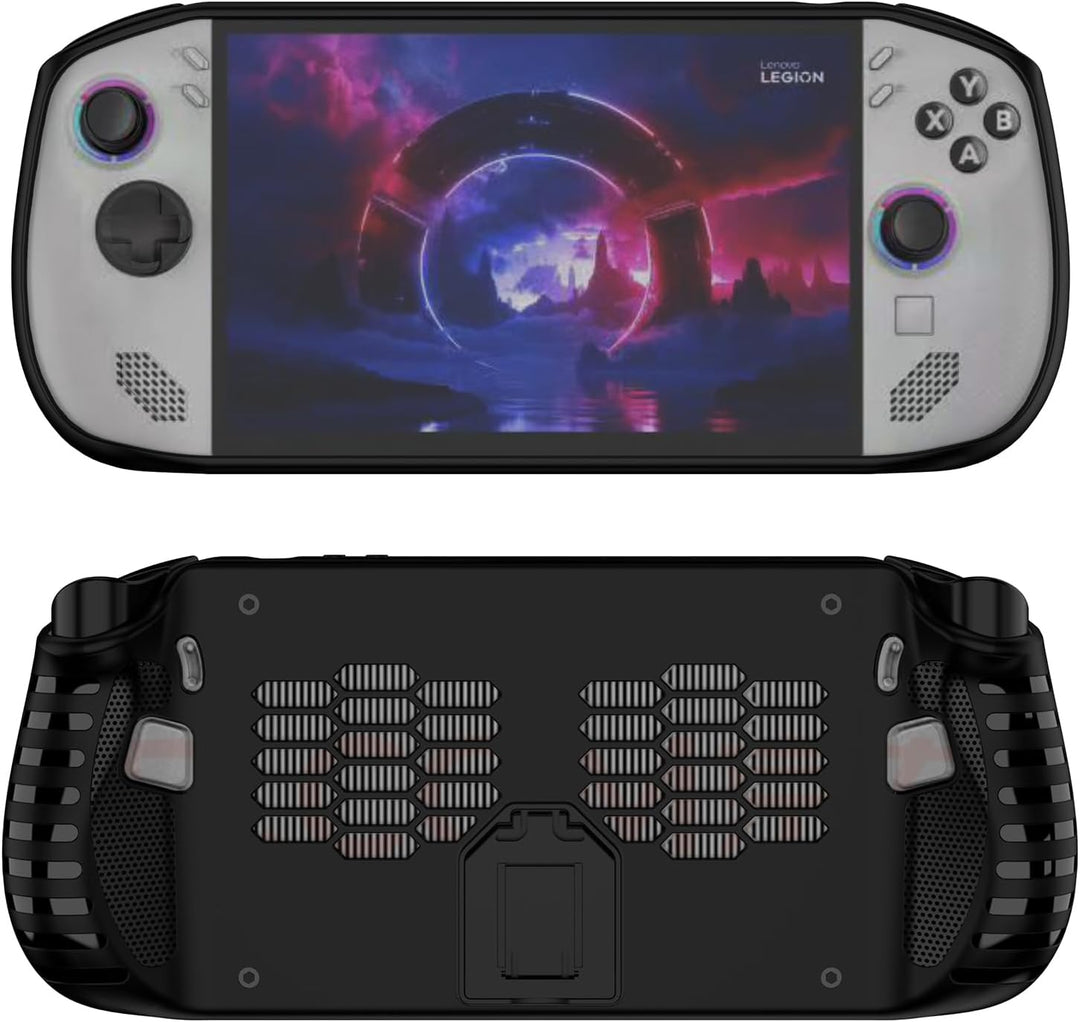 GIOPUEY Hülle Kompatibel mit Lenovo Legion Go S - mit Ständer - weicher TPU Rahmen - rutschfest - Le