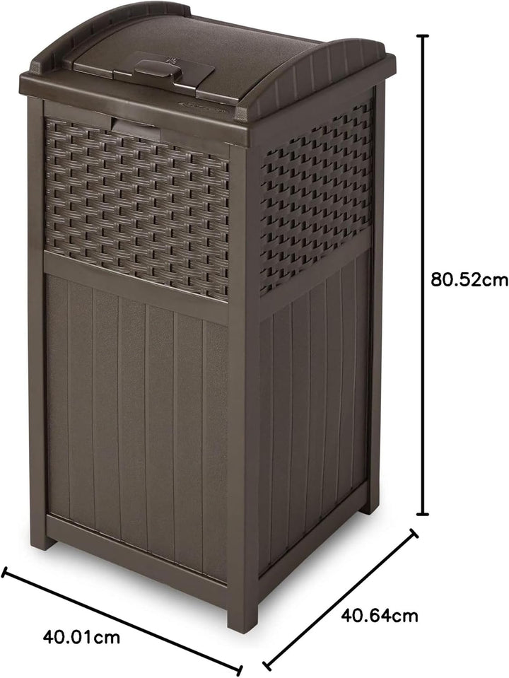 Suncast, 125-Liter gewerblicher Outdoor-Mülleimer mit Deckel für 114–125-Liter-Müllsäcke, geeignet f