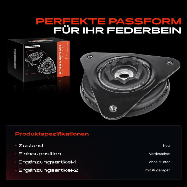 Frankberg Federbeinstützlager Vorderachse Kompatibel mit Qashqai II Kadjar Megane IV 2013-Heute 5432