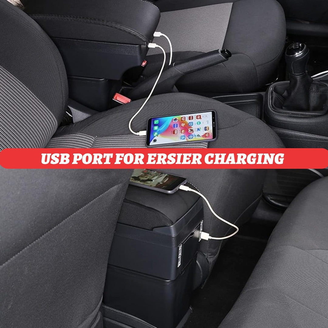 Auto Armlehne Kompatibel mit Golf 6 Mk6 2008-2013 Jetta Mk5 2006-2011 Vento Wagon 2009 2010 Doppelsc