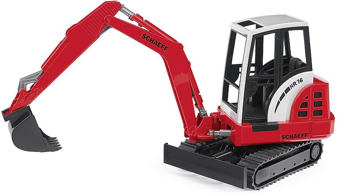 bruder 02432 - Schaeff HR16 Minibagger - 1:16 Baustelle Baufahrzeug Löffelbagger Arbeiter bworld Bau