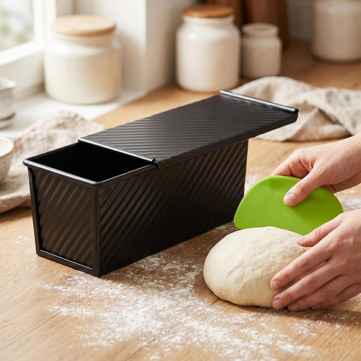 Toastbrot Backform mit Deckel 1000g & 230g, mit Silikonspatel | CHIHEUNG 2 Stück Toast Brotbackform,