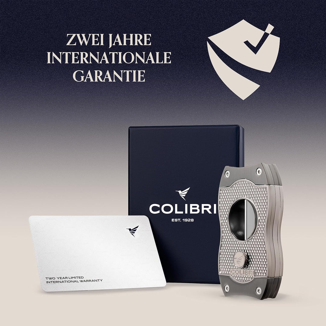 Colibri V-Cut Zigarrenschneider - Diamanten-Muster - Tiefer 7mm V-Schnitt - Bis zu 60+ Ringmass Ziga