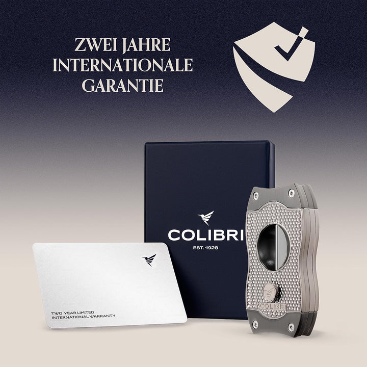 Colibri V-Cut Zigarrenschneider - Diamanten-Muster - Tiefer 7mm V-Schnitt - Bis zu 60+ Ringmass Ziga