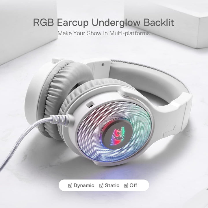 Redragon H350 RGB kabelgebundenes Gaming-Kopfhörer, dynamische RGB-Hintergrundbeleuchtung - Stereo-S