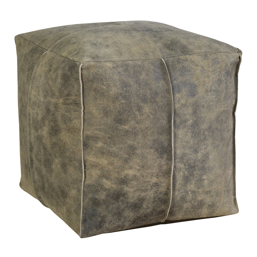 Jute & Co. poufpeqbru Sitzsack Cube, Leder, brüniert, 38 x 38 x 38 cm