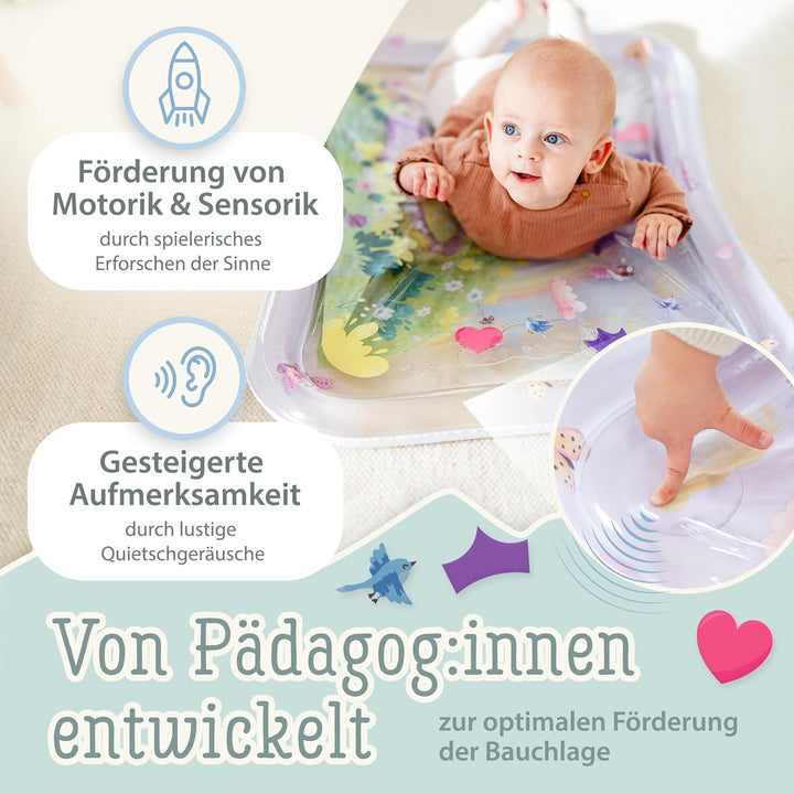 Freudeskind TummyTime Wassermatte XXL by, Baby Wasserspielmatte, 100% Phtalate- & BPA-frei ab 0, 3,