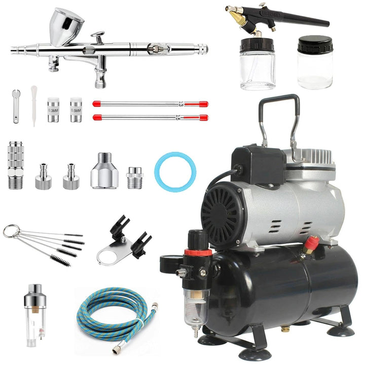 ABEST Airbrush Kompressor-Kit: Luftschlauch, Airbrush-Halter, Minifilter, Double-Action-Mechanismus