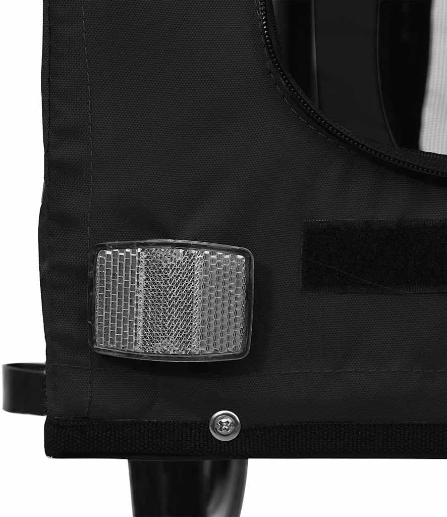 vidaXL Fahrradanhänger Hunde Schwarz Oxford-Gewebe und Eisen, Radanhänger, Hundeanhänger, Anhänger F