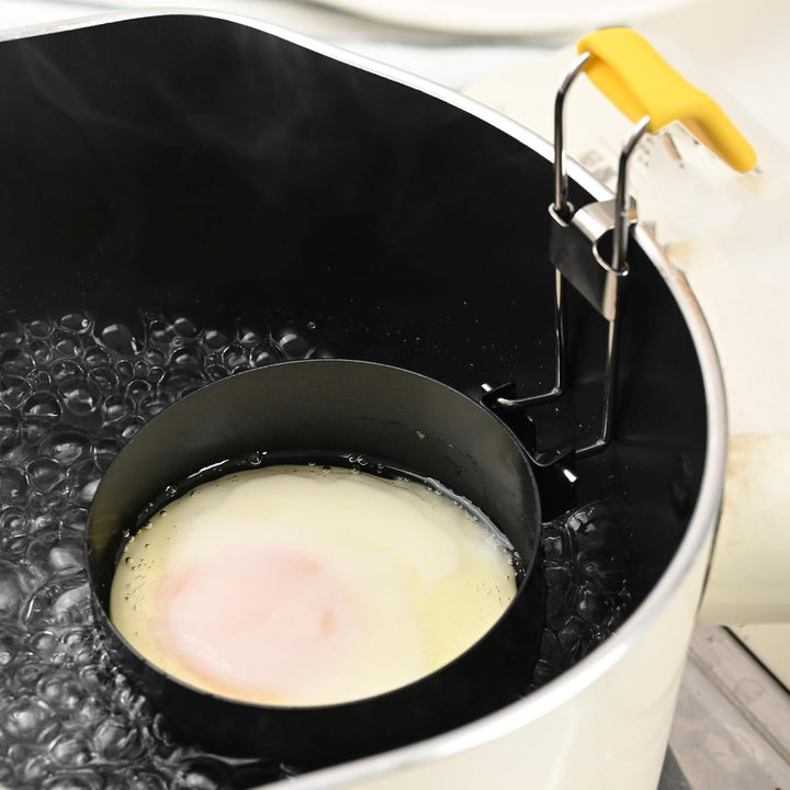 Edelstahl-Eierkocher, Antihaft-Eierringe Zusammenklappbarer Edelstahl Eierkocher, Pochierter Eiermac