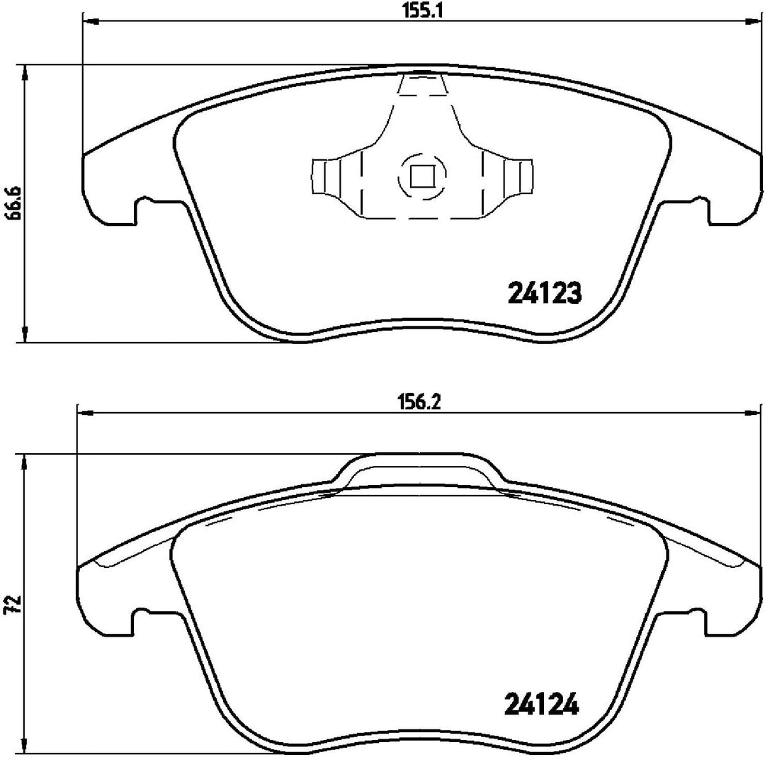Brembo P 24 076 Bremsbelagsatz, Scheibenbremse - (4-teilig)