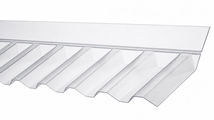 WANDANSCHLUSS FÜR PVC-WELLPLATTEN, PROFIL 76/18 - TRAPEZ-PROFIL, TRANSPARENT, ELASTISCH, 71 CM LÄNGE