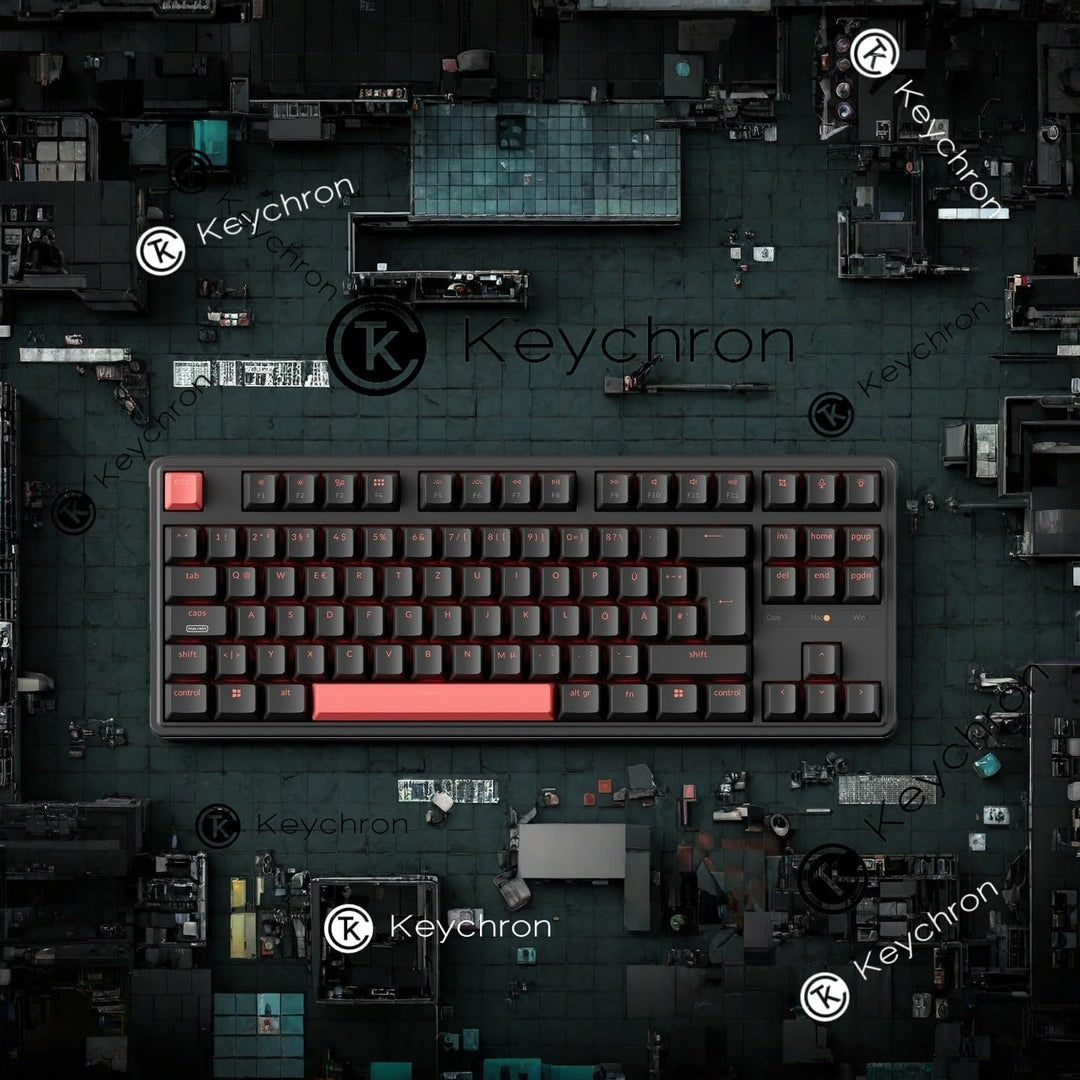 Keychron C3 Pro QMK/VIA Trådbundet Mekaniskt Tangentbord, Programmerbart, DE-ISO TKL Layout 87 Tange