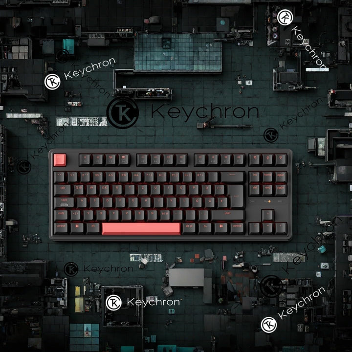 Keychron C3 Pro QMK/VIA Trådbundet Mekaniskt Tangentbord, Programmerbart, DE-ISO TKL Layout 87 Tange