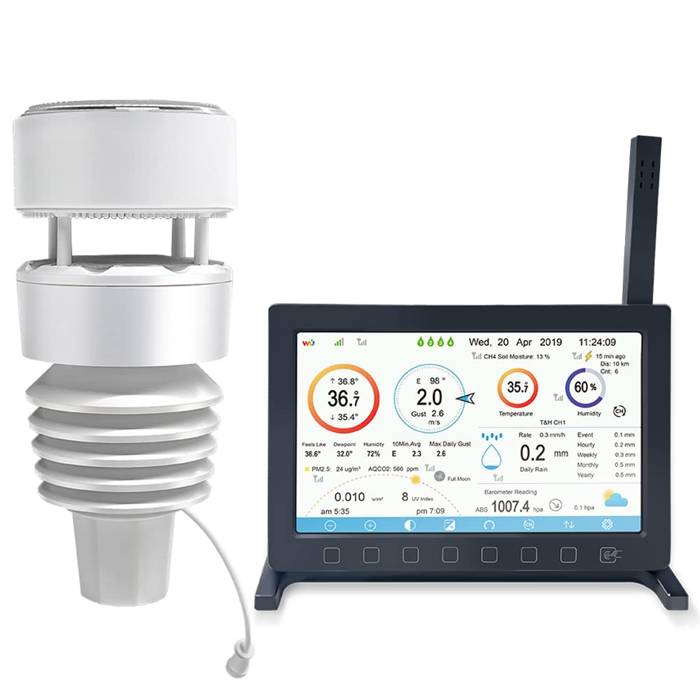 Froggit HP2000 PRO WiFi Funk Wetterstation mit 7-in-1 Ultra Aussensensor