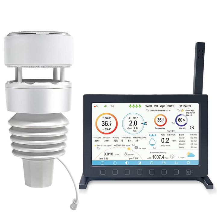 Froggit HP2000 PRO WiFi Funk Wetterstation mit 7-in-1 Ultra Aussensensor