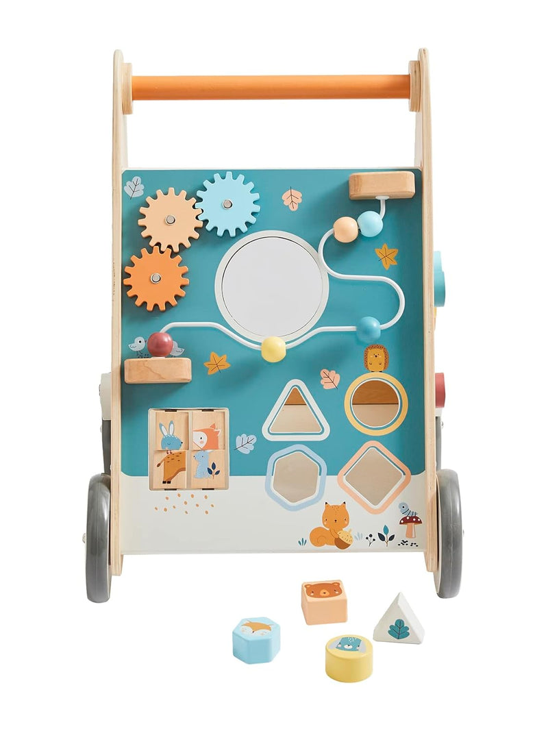 Vertbaudet VERTBAUDETActivity-Lauflernwagen mit Bremsen, Holz FSC®weiss Einheitsgrösse Weiss, Einhei