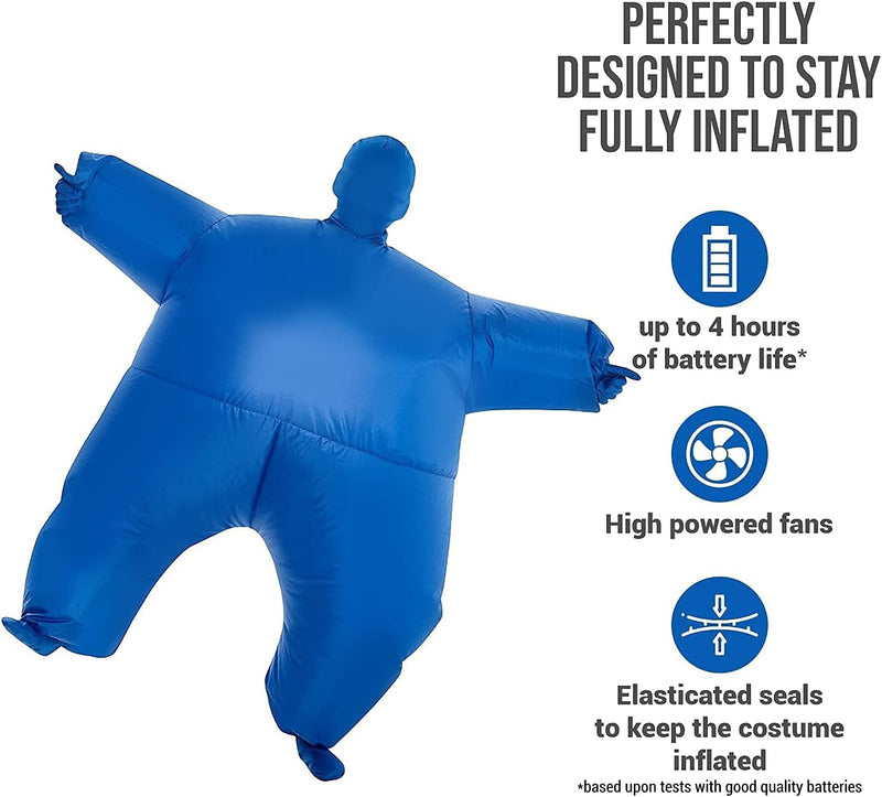 Morph Blaues Aufblasbares Kostüm für Kinder, Megamorph - Einheitsgrösse Blau Kinder, Blau Kinder