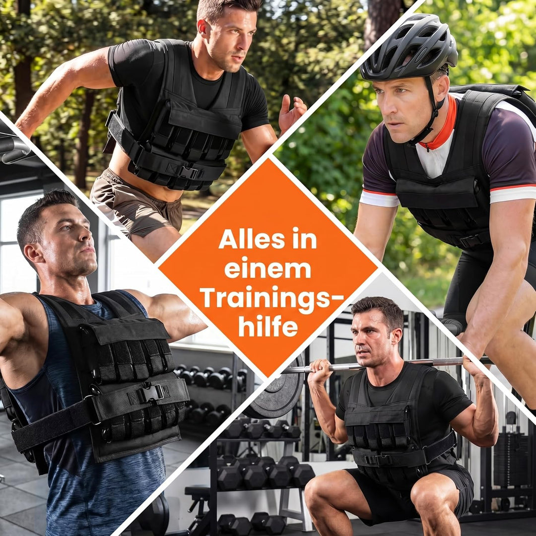 COSTWAY Gewichtsweste 20/30 kg, Brustgrösse Verstellbar, Trainingsweste mit abnehmbaren Eisensandsäc