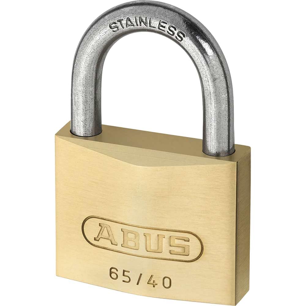 Abus - 65IB/40 40mm Messing Vorhängeschloss Edelstahl Schäkel Carded - ABU65I... 40mm single Edelsta