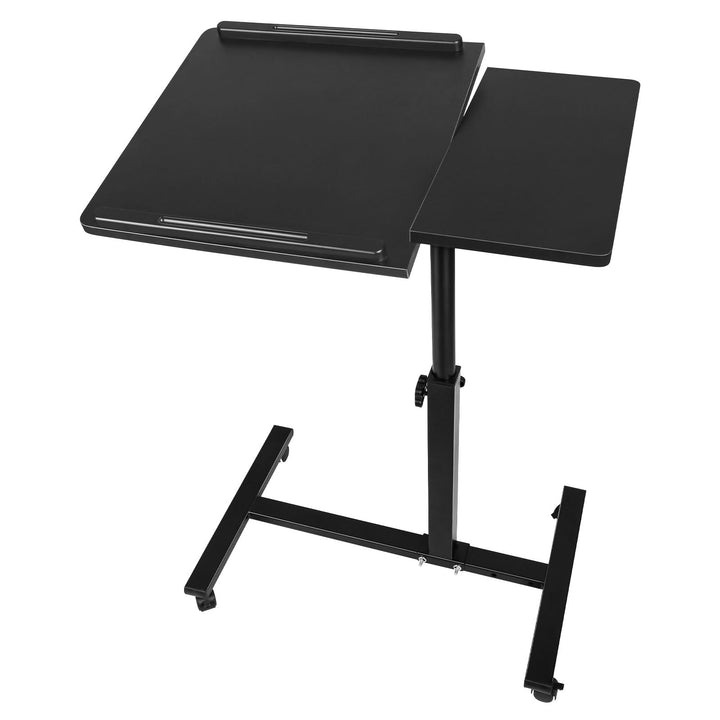 Betttisch mit Rollen, Betttisch für Laptop, Serviertablett für Sofa, Bremsen an beiden Hinterrädern,