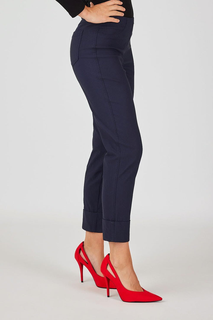 Robell Style BELLA09-7/8 Stoffhose Damen high Waist - Damenhose Power Stretch - Bengaline Stoff Hose